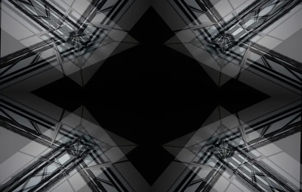 Star, black, design, fractal