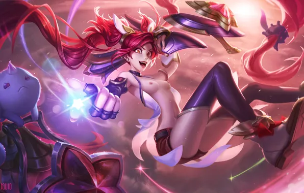 Обнаженная, Game, League of Legends, LoL, Jinx, Джинкс, Star Guardian, edit by liquid