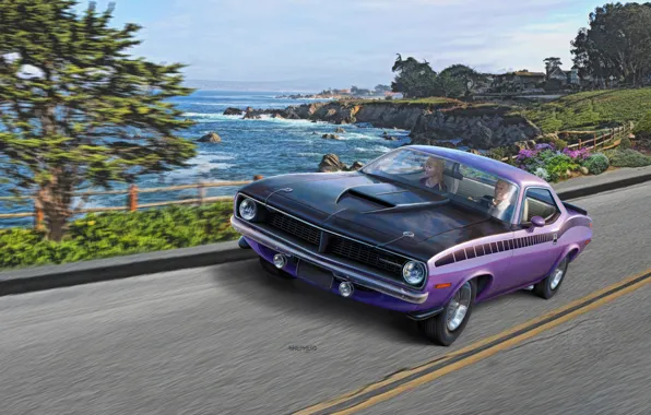 США, 1970 Plymouth CUDA, Plymouth AAR Cuda, двухдверный автомобиль