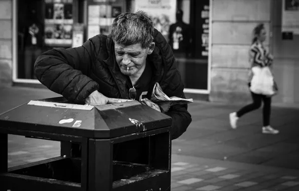 Man, poverty, homeless