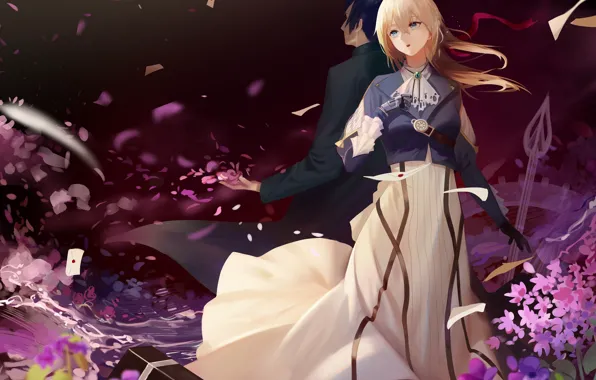 Девушка, мужчина, Violet Evergarden