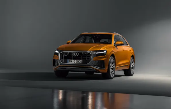 Картинка машина, фон, Audi, рыжая, золотой