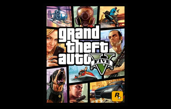 Картинка рокстар, rockstar, Grand Theft Auto V, cover art