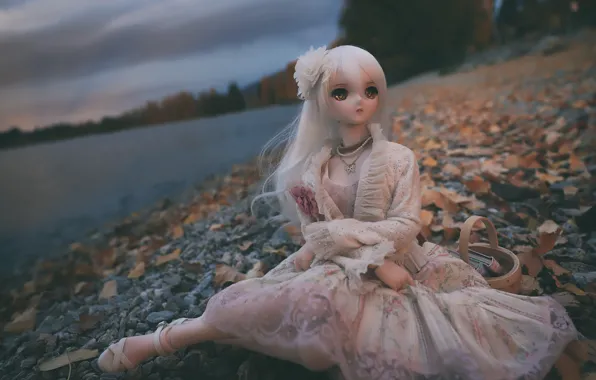 Море, игрушка, кукла, платье