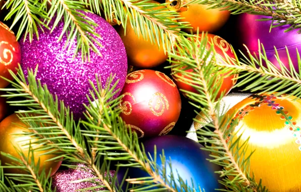 Картинка шары, елка, новый год, рождество