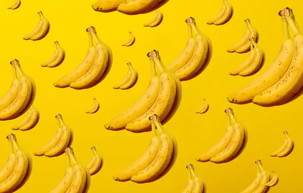 Картинка бананы, желтый фон, yellow background, bananas, Aleksandar Pasaric