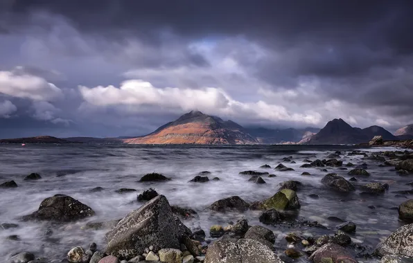 Море, пейзаж, горы