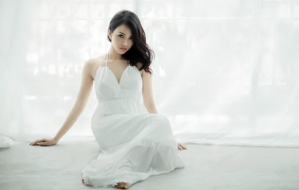 Девушка, поза, фон