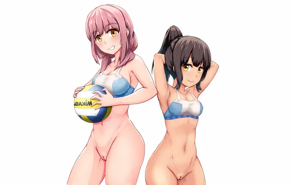 Sexy, cleavage, pink hair, pussy, girls, boobs, anime, beautiful