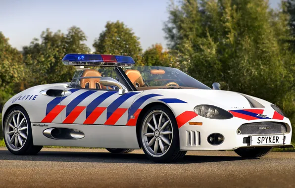 Картинка 2006, кабриолет, convertible, Spyder, Spyker, экстерьер, exterior, полицейский автомобиль