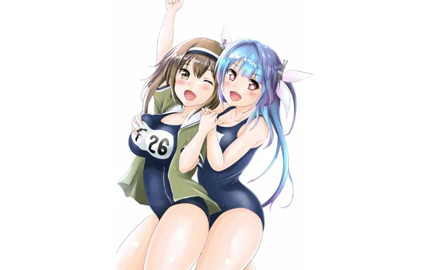 Girl, sexy, cleavage, long hair, boobs, anime, beautiful, red eyes
