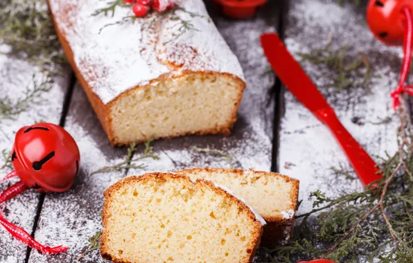 Рождество, пирог, Новый год, доска, Christmas, выпечка, сладкое, кекс