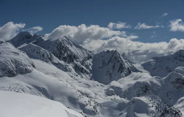 Canada, British Columbia, Winter, Snow, Mountains, Glacier, Rocky Mountains, B.C.