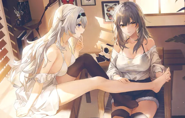 Бабочки, девушки, комната, firefly, honkai: star rail, honkai (series), stelle
