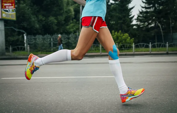 Athlete, running, physical activity, Kinesio tape running