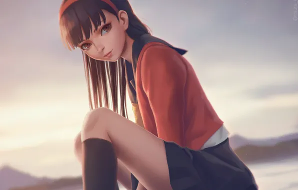 Картинка взгляд, девушка, аниме