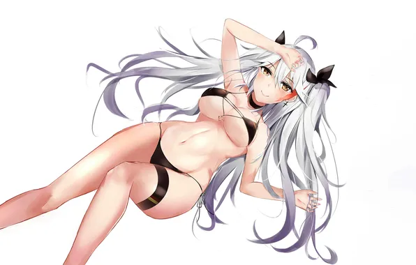 Girl, sexy, cleavage, long hair, legs, brown eyes, boobs, anime