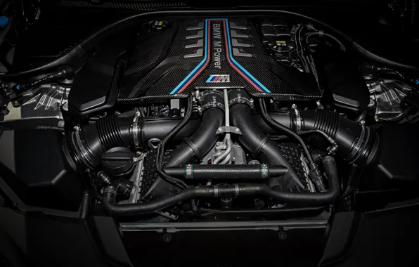 Картинка двигатель, BMW, мотор, 2018, Biturbo, 625 л.с., M5, V8