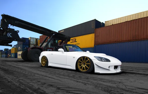 Honda, Car, Sky, Photoshop, Front, White, S2000, Tuning