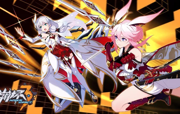 Фантастика, девушки, игра, аниме, арт, Honkai Impact 3rd