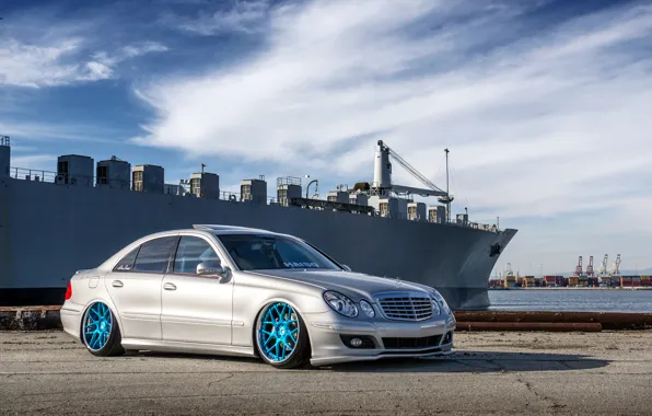 Silver, Mercedes, wheels, мерседес, металлик, e350, frontside