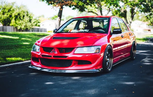 Mitsubishi, Lancer, Red, Evolution, Evo, Road, Lancer Evolution 8