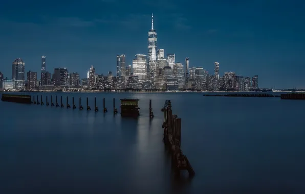 Ночь, город, New York