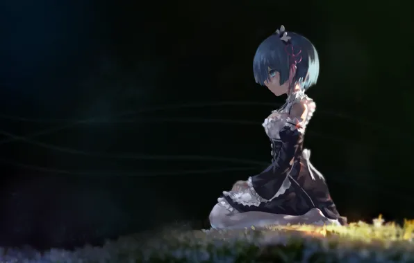 Девушка, anime, art, Rem, Re: Zero kara Hajimeru Isekai Seikatsu