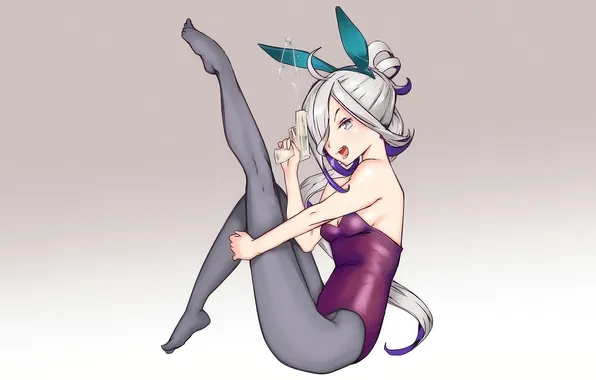 Girl, sexy, cleavage, long hair, legs, boobs, anime, beautiful