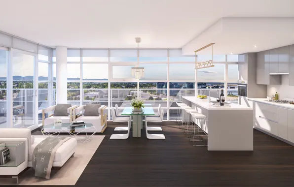 Интерьер, кухня, гостиная, Vancouver, столовая, by Sublime Interior, Cascade ciiity house