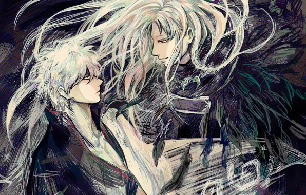 Волосы, аниме, арт, парни, Gintama, Гинтоки