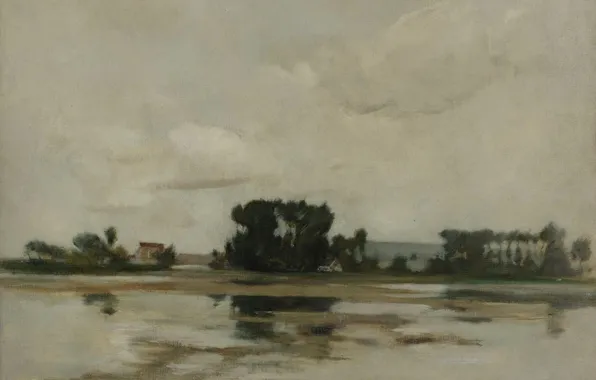Пейзаж, картина, Пруд, Джон Генри Твахтман, John Henry Twachtman