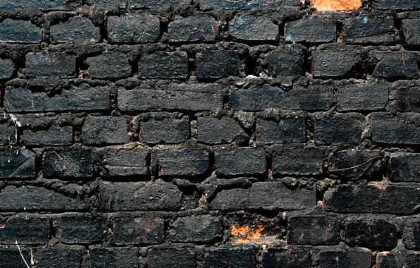 Wall, white, black, bricks, pattern