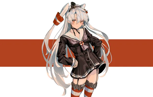 Girl, sexy, thighhighs, long hair, dress, anime, beautiful, twintails