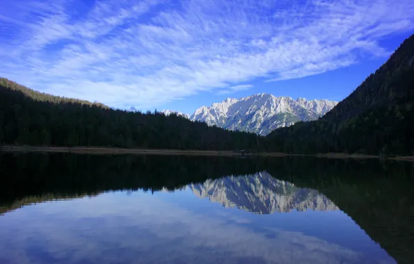 Картинка отражение, гора, Karwendel, Mittenwald