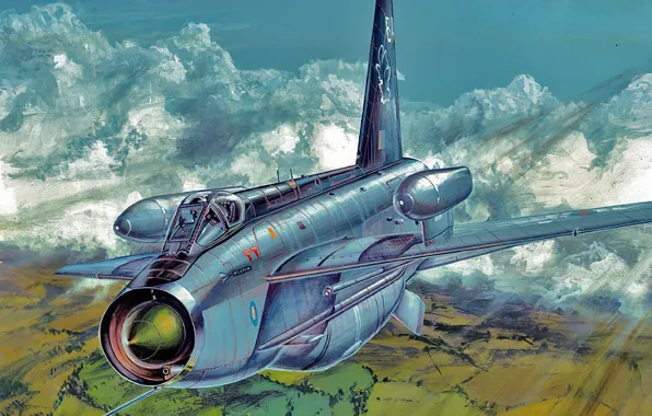 Картинка art, airplane, aviation, jet, English Electric Lightning