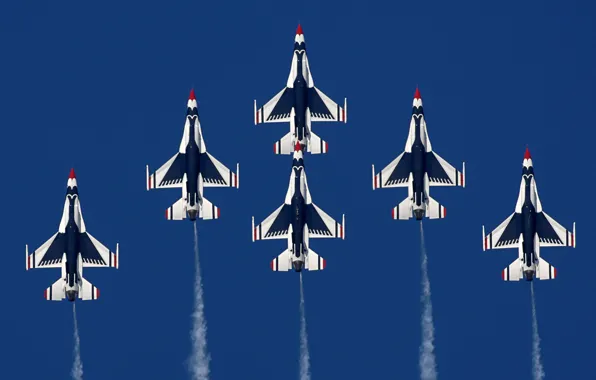 Истребитель, general, fighting, falcon, f-16, dynamics, thunderbirds