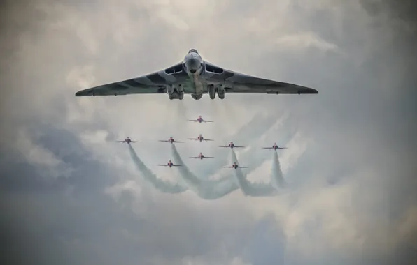 Картинка aircraft, Red Arrows, Vulcan Bomber