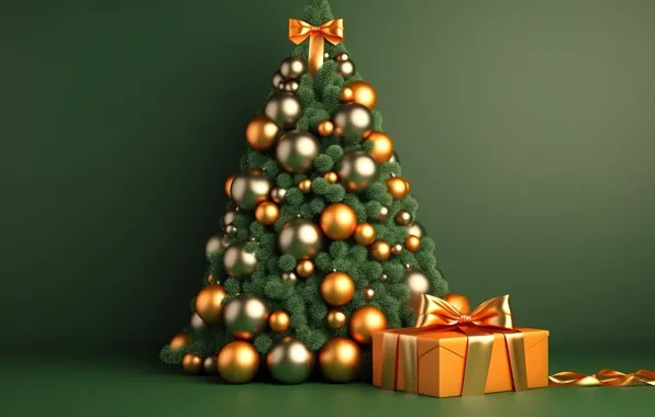 Шары, елка, colorful, Новый Год, Рождество, подарки, new year, happy