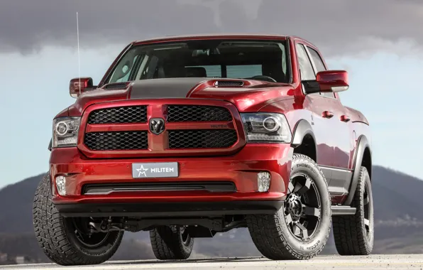 Картинка красный, Dodge, пикап, Ram, 2017, 1500 RX Crew Cab, Militem