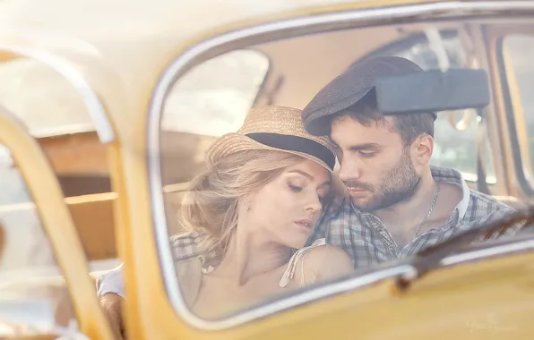 Картинка авто, девушка, мужчина, влюбленные, Irina Nedyalkova