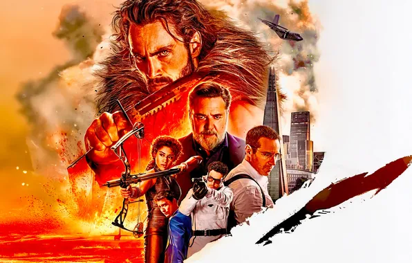 Постер, комикс, Рассел Кроу, Russell Crowe, MARVEL, Аарон Тейлор-Джонсон, Aaron Taylor-Johnson, Kraven the Hunter
