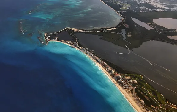 Картинка beach, sea, view, mexico, cancun