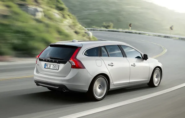 Картинка Белый, Volvo, Вольво, V60, Задок