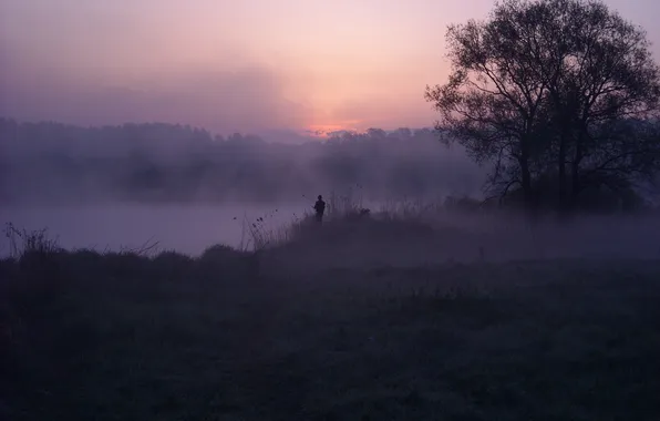 Река, рассвет, Утро