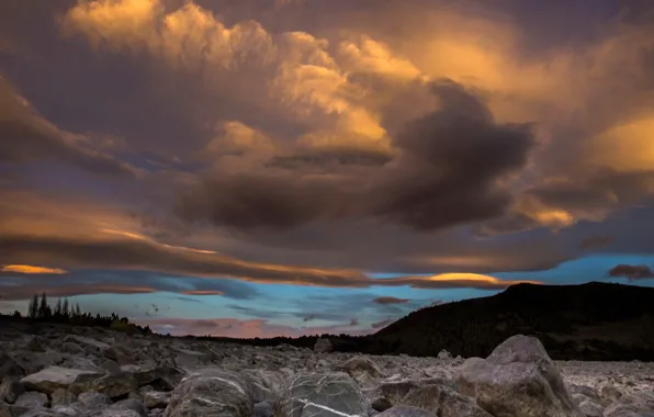 Clouds, sun rise, Tekapo Dawn