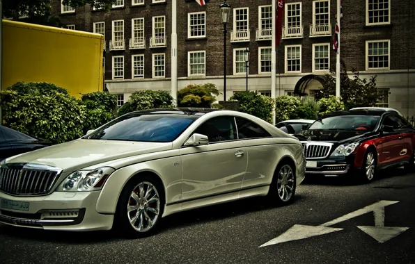 Дорога, Город, Здание, City, Maybach, Coupe, roads, buildings