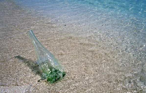 Картинка море, лето, природа, бутылка