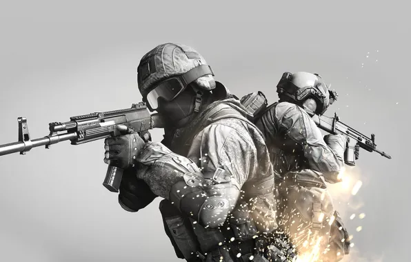 Оружие, огонь, война, искры, солдат, battlefield, battlefield 4, wtv