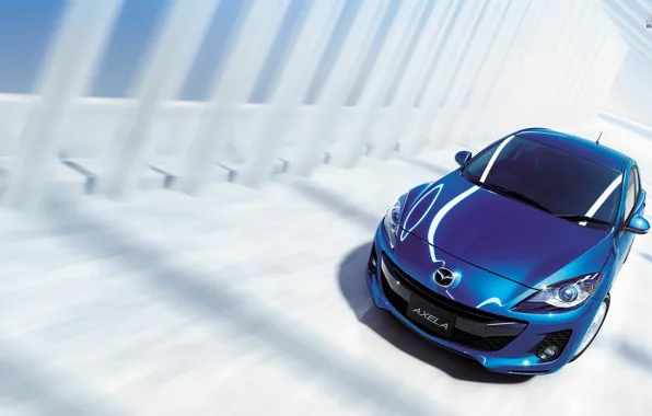 Car, синий, Mazda, japan, blue, Axela